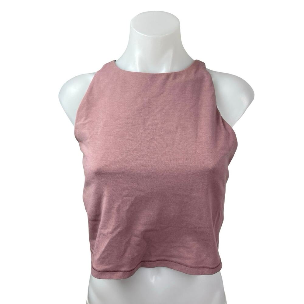 Old Navy Snug Women's Pink Sleeveless Yoga Athletic Activewear Crop Tank Top L